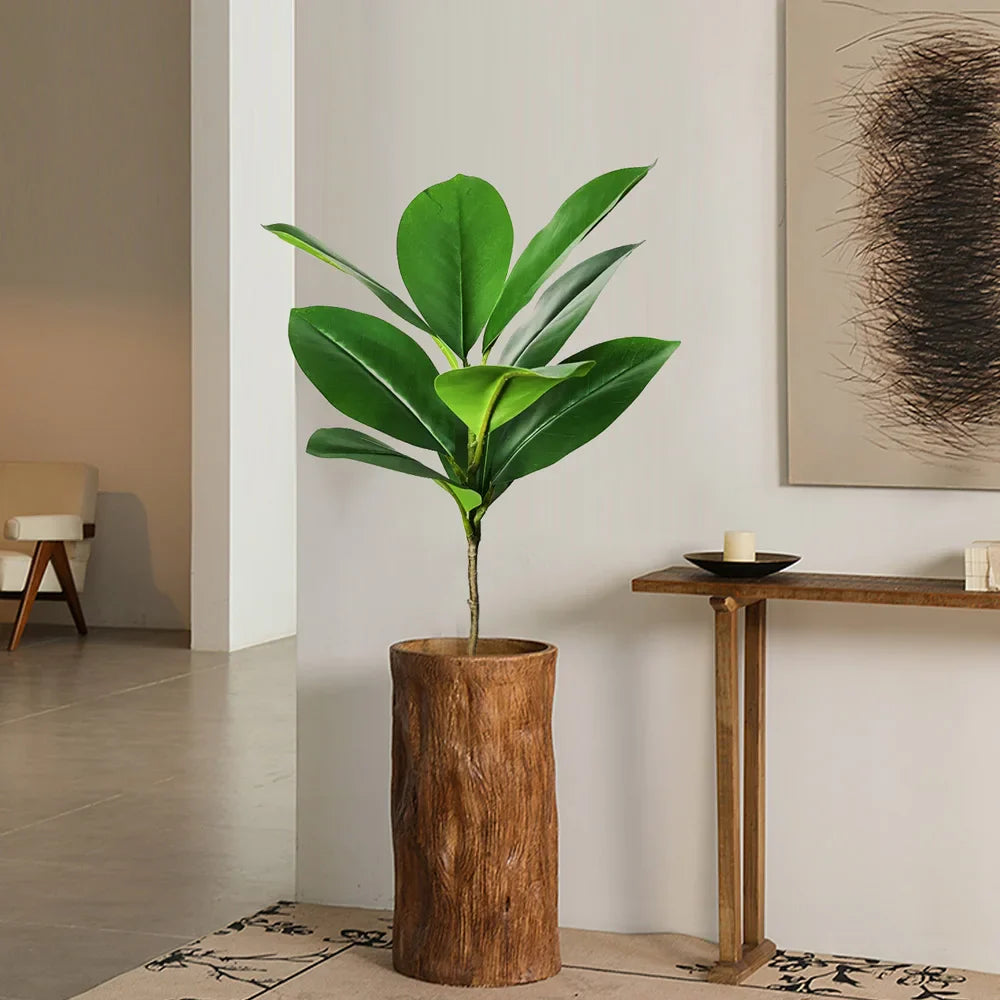 Dlight Decor 140cm Banyan Tree with Real Touch Fiddle Leaves for Home and Office Decor