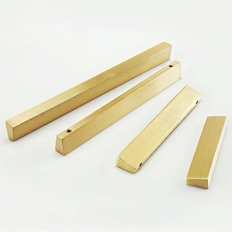 Brass Trapezoidal Cabinet Handles - High-End Golden Drawer Pulls for Wardrobes and Furniture Handles