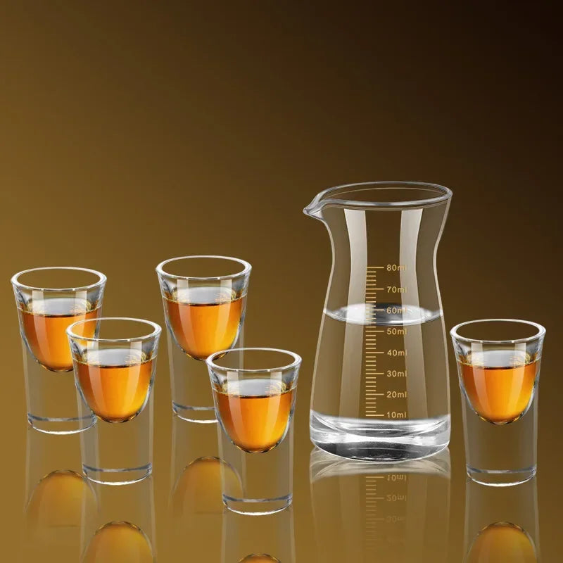 Dlight Decor 6pc 15ml Shot Glass Set – Thick Bottom Mini Liquor Cups 6pcs / 15ml