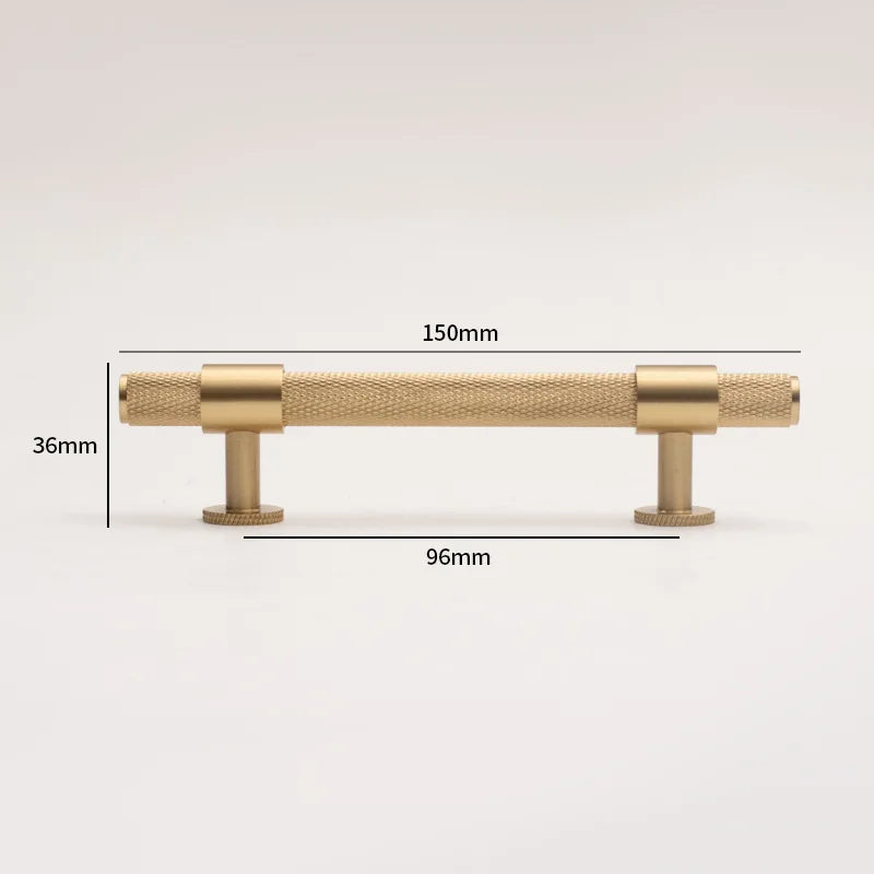 Knurled Brass Handles – Modern Kitchen Cabinet Pulls and Wardrobe Knobs (28mm-278mm) 9006-150 Handles
