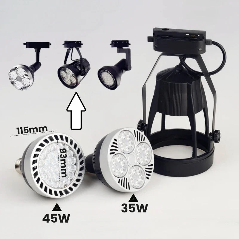 E27 LED Track Light Holder Base - 2-Wire Rotatable Ceiling Rail Lamp Fittings ceiling light