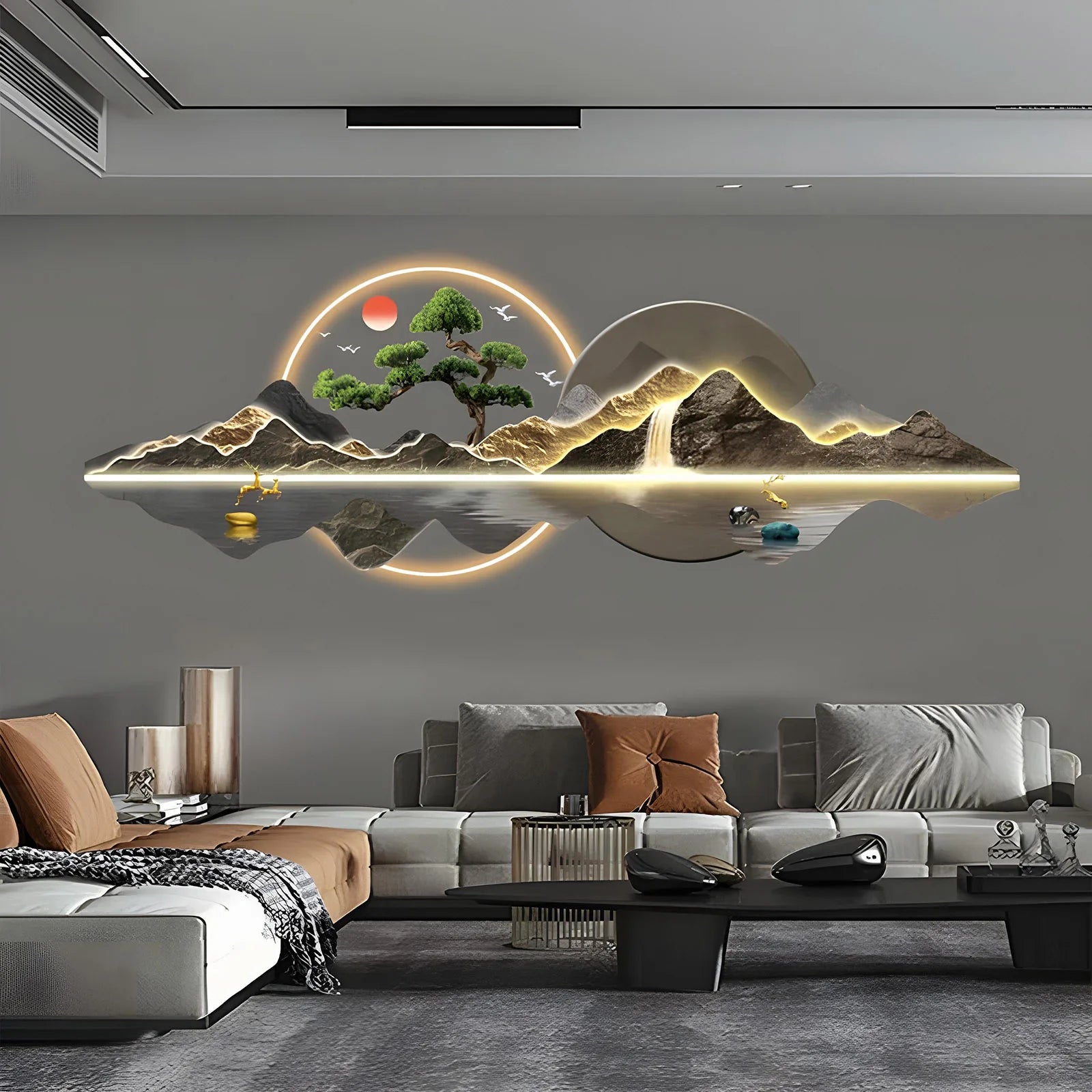 Dlight Decor Acrylic Carved LED Wall Art Light D / 120cmx40cm Wall Art