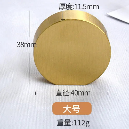 Modern Pure Brass Cabinet Handles - Single Hole Brushed Gold Drawer Knobs for Kitchen and Wardrobes 3-large 1 Knonbs