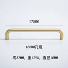 Solid Brass Cabinet Handles - Modern Golden Drawer Pulls for Dresser Wardrobe and Kitchen Cupboards Golden 160mm