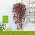 Dlight Decor 75cm Hanging Golden Bell Willow Vine with 5 Forks for Wall and Garden Decor Purplish Red