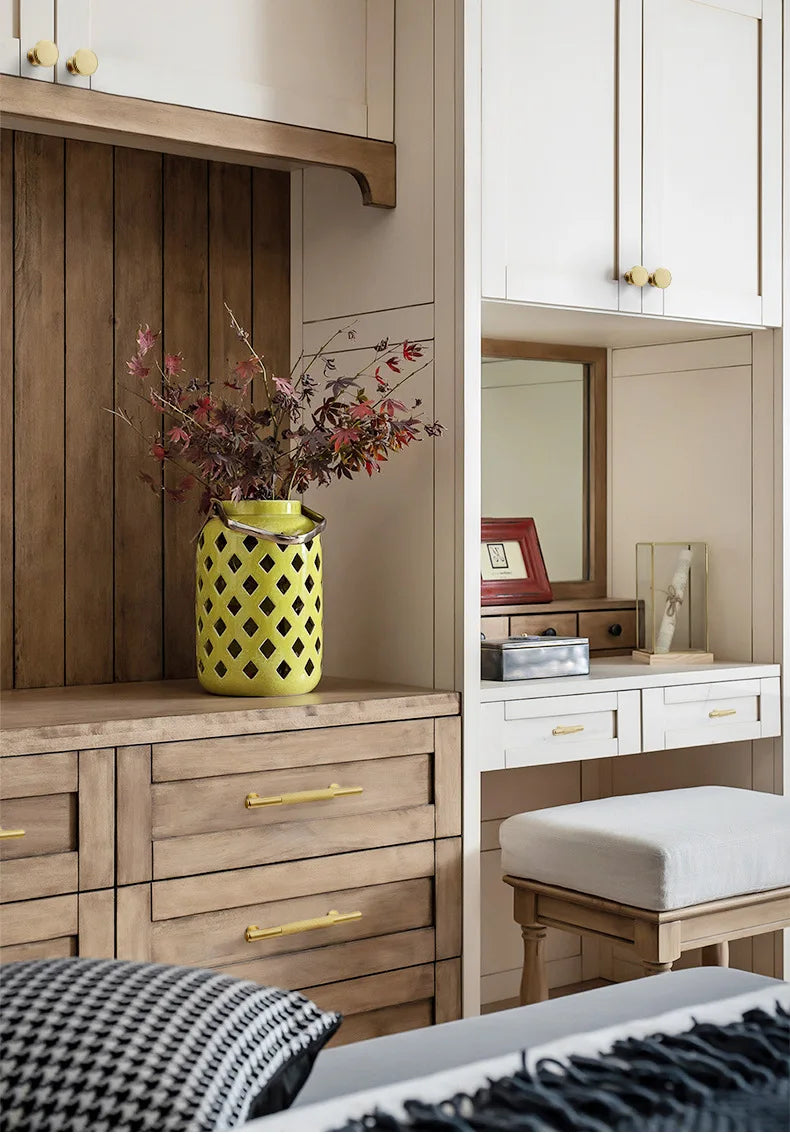 Gold Brass Cabinet Handles – Liner Knobs and Kitchen Drawer Bar Pulls for Furniture Handles