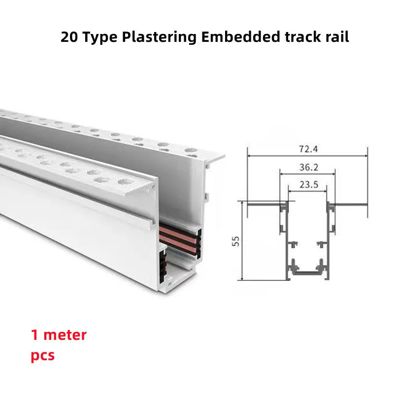 Modern Magnetic Track Lights - Embedded LED Spotlight Downlight 1 pcs Track / White light 4000K ceiling light