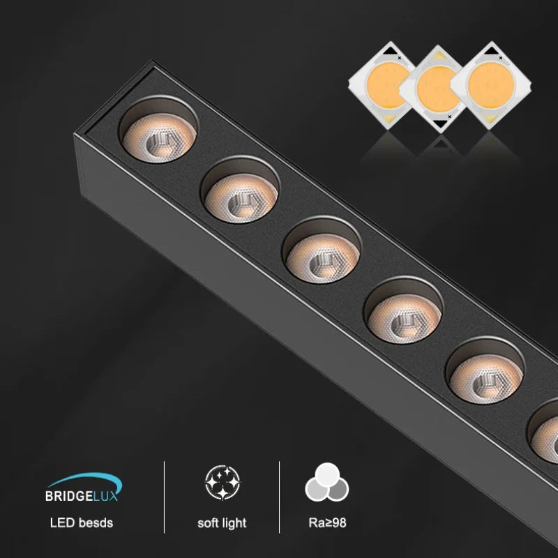 Ultra-Thin LED Grille Light with Magnetic Track and Intelligent APP Control ceiling light