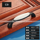 European Ceramic Cabinet Handles – Black and White Wardrobe Drawer Pulls for Kitchen and Furniture C9-8021-128 Handles