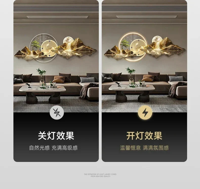 Dlight Decor Nordic Silent LED Wall Clock Light Wall Art