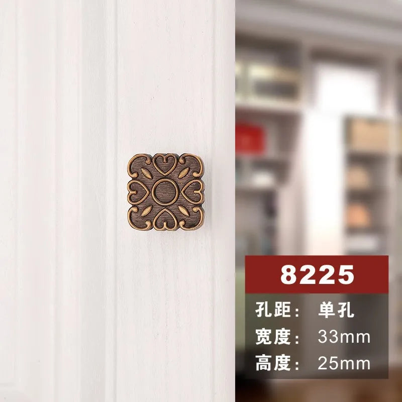 Antique Yellow Bronze Wardrobe Handles - Modern Zinc Alloy Drawer Knobs for Cabinets and Closets 8225 single hole