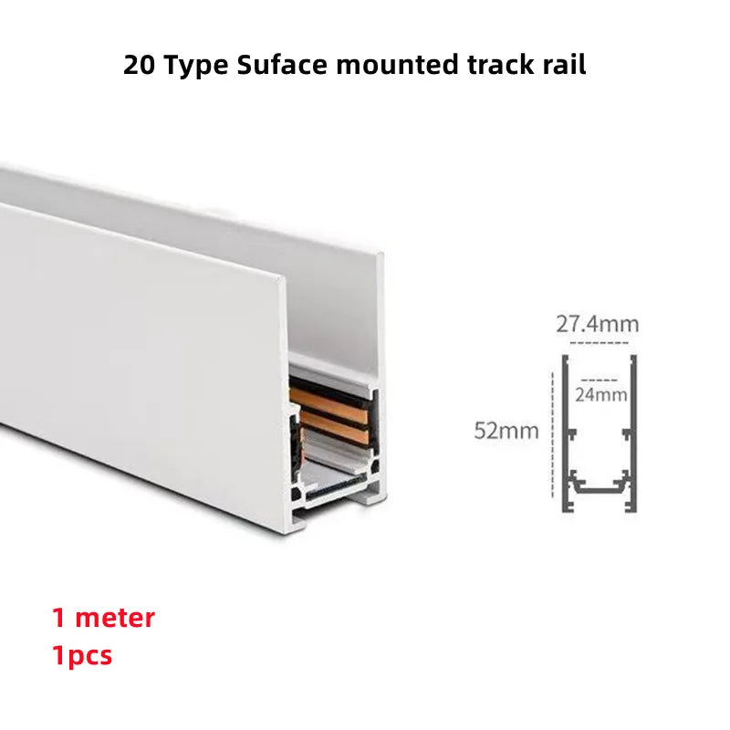 Modern Magnetic Track Lights - Embedded LED Spotlight Downlight 1 pcs Track 2 / Warm light 3000K ceiling light