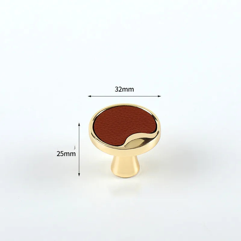 Modern Black and Red Leather Cabinet Handle – Sleek Zinc Alloy Drawer Pulls for Wardrobes and Cupboards (96mm/128mm)