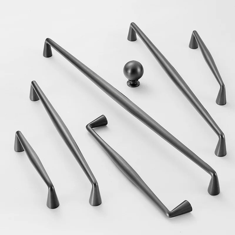 Brass Gold Black and Gray Cabinet Handles – Nordic Wardrobe Knobs and American Bar Pulls Gray / 268mm(CC 256) Handles