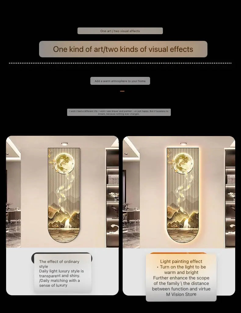 Dlight Decor Luminous Wall Clock with Elegant Glow Wall Art