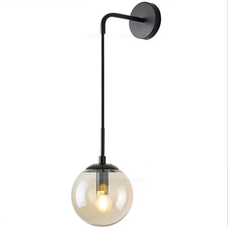 Nordic Modern Vintage Wall Lamps - Led Glass Ball Mirror Beside Bedroom Light For Living Room