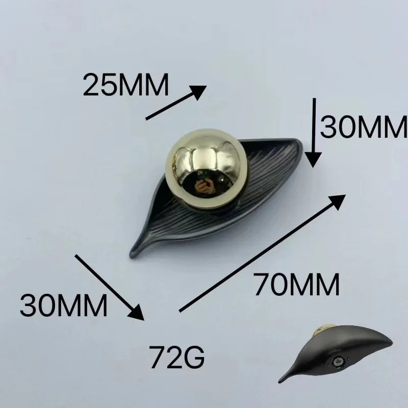 Creative Leaf Ball Zinc Alloy Furniture Handle – Gold Knob for Modern Elegance Gray small Knobs