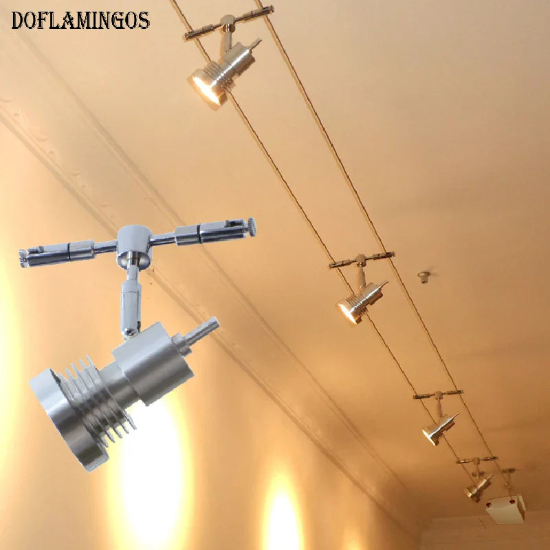 12V Steel Wire Track Spotlights for Commercial and Decorative Lighting ceiling light