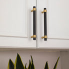 Solid Brass Knurled Cabinet Handles – Gold and Black Wardrobe Knobs and Drawer Pulls Handles
