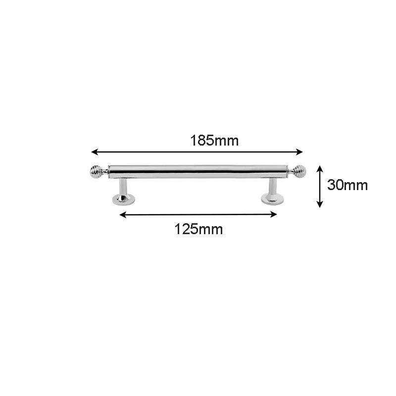 Polished Brass Cabinet Handles – PVD Gold and Chrome Wardrobe Knobs and Drawer Pulls Chrome 185mm Handles