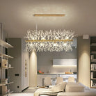 Elegant Crystal Led Chandelier - Nordic Gold And Silver Dandelion Design Perfect For Living Rooms