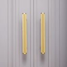 Gold Knurled Brass Kitchen Cabinet Handles – T-Bar Drawer Pulls and Copper Knobs (14mm Diameter) Handles