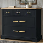 Black and Gold Cabinet Pulls - Double Color Aluminum Zinc Alloy Handles for Wardrobes and Kitchens Handles