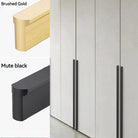 Minimalist Ultra-Long Aluminum Alloy Cabinet Handle – Modern Black and Gold Wardrobe Drawer Pull (800-1200mm) Handles