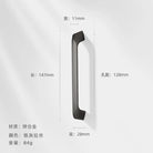 Modern Zinc Alloy Cabinet Handles - Kitchen Drawer Knobs for Wardrobes and Furniture Gray drawing 128mm Handles