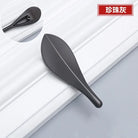 Golden Leaf Drawer Handles - Zinc Alloy Light Luxury Cabinet Knobs for Furniture Pearl Grey Handles