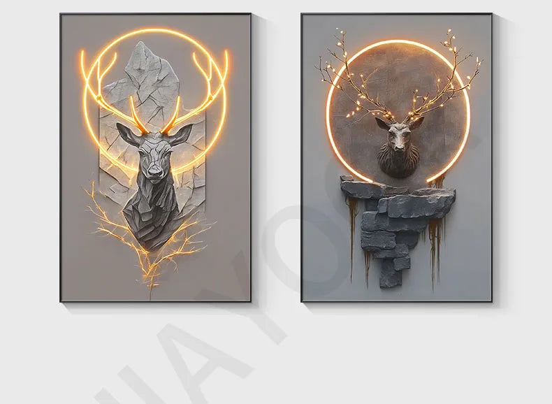 Dlight Decor Reindeer Wall Glow for Luxe Entry Spaces Wall Art