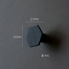 1 Piece - Mini Hexagon Gold Drawer Knob – Luxury Zinc Alloy Single Hole Handle for Cabinets and Doors Black-35mm knob