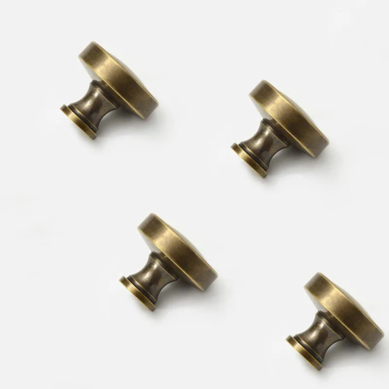 Antique Brass Round Cabinet Knobs – Vintage Drawer Wardrobe and Cupboard Pulls knob