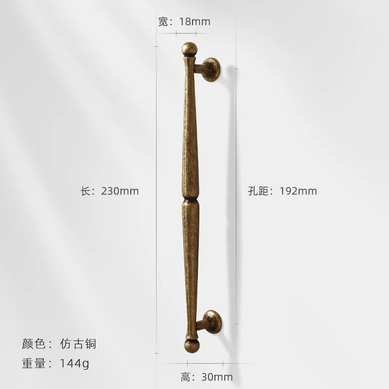 Antique Bronze Wardrobe Door Handles – Zinc Alloy Cabinet Pulls and Drawer Knobs 5068-192mm Handles