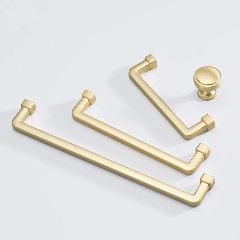 Modern European Gold and Gray Cabinet Handles - Zinc Alloy Drawer Knobs and Door Pulls for Furniture Handles