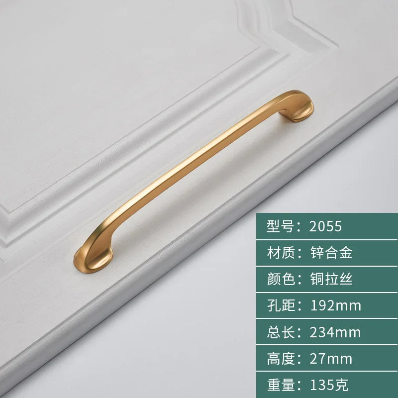 Minimalist Zinc Alloy Cabinet Handles - American Style Drawer Knobs for Wardrobes and Furniture coppery-192 Handles