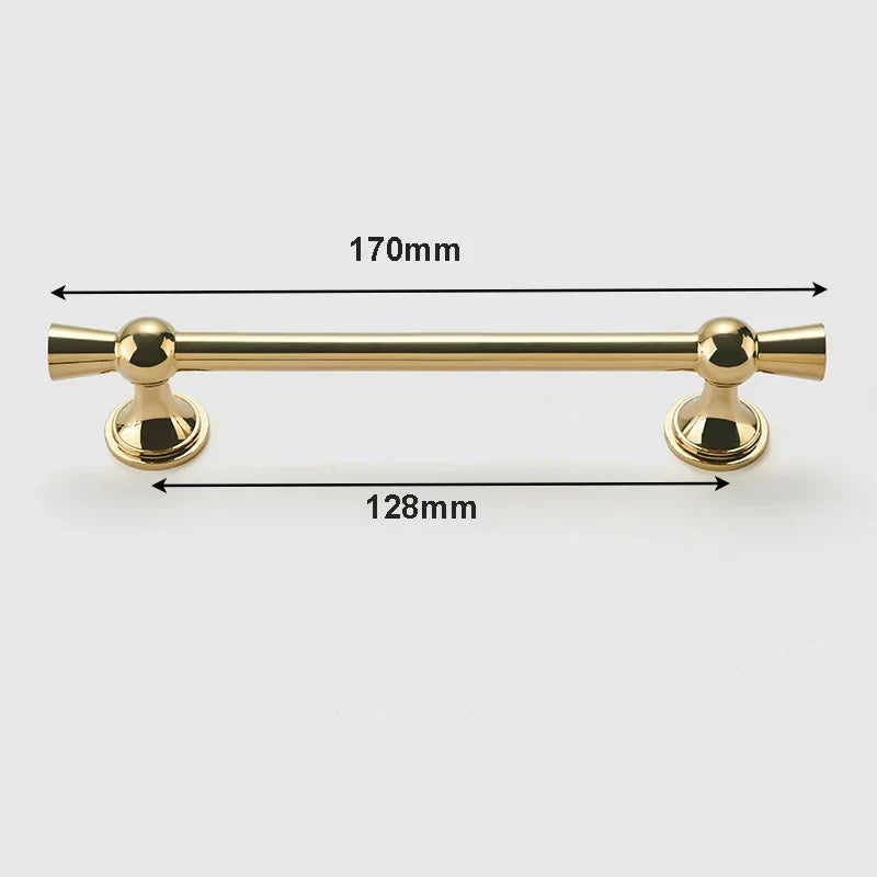 Polished Gold and Silver T-Bar Cabinet Handles – Modern Drawer and Wardrobe Pulls (55mm-220mm) TB2036-170PG Handles