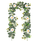 Dlight Decor 180cm Eucalyptus Vine with White Rose Garland