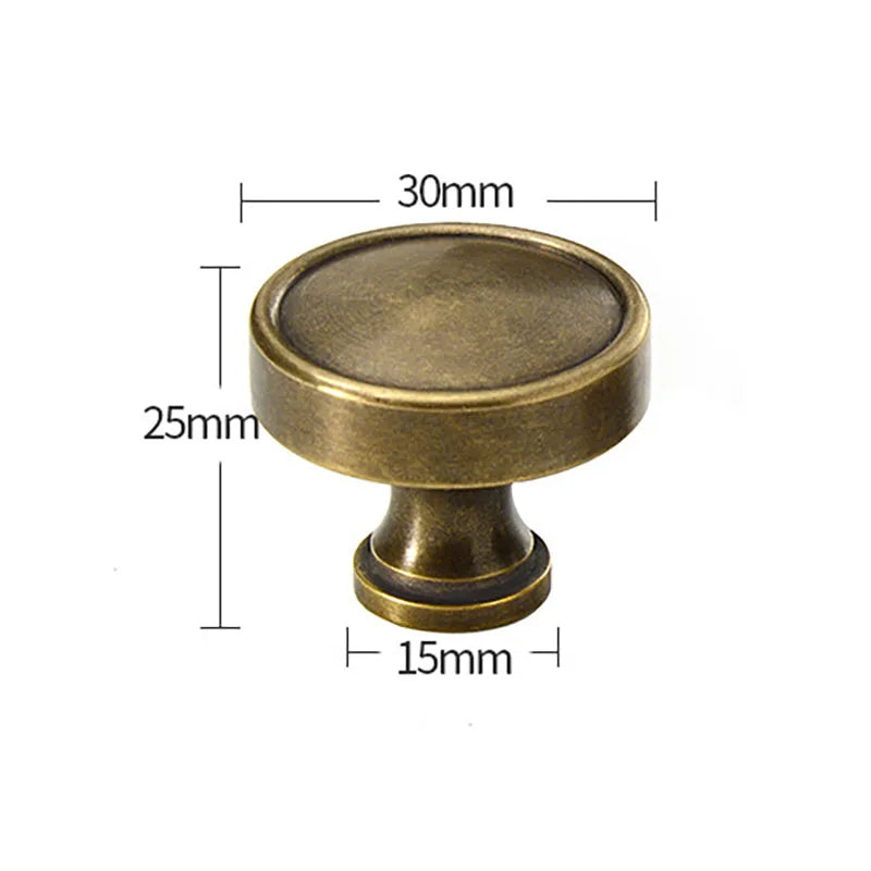Antique Brass Round Cabinet Knobs – Vintage Drawer Wardrobe and Cupboard Pulls antique 30mm b knob