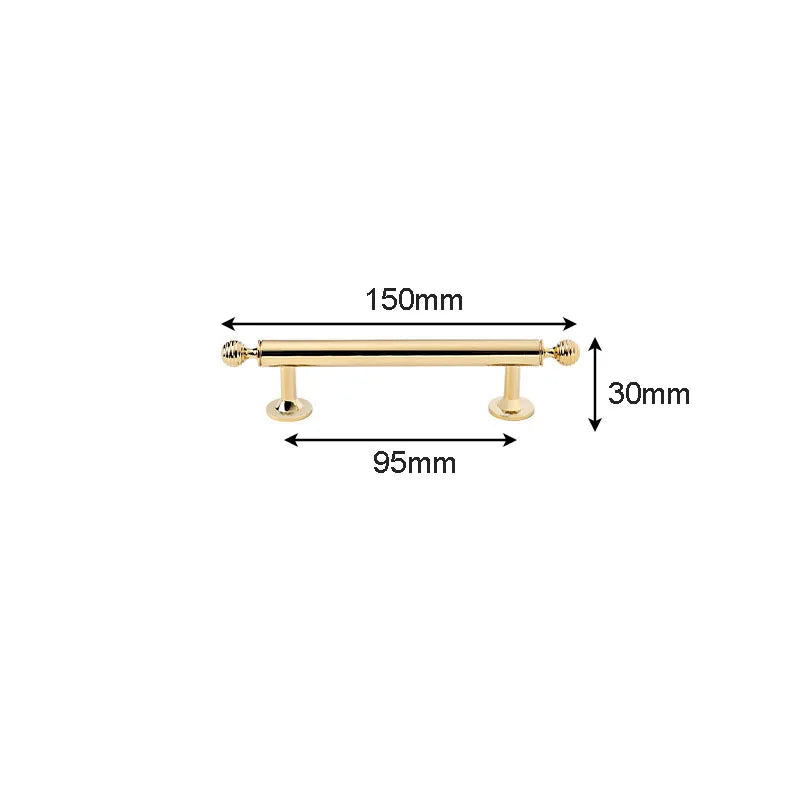 Polished Brass Cabinet Handles – PVD Gold and Chrome Wardrobe Knobs and Drawer Pulls PVD 150MM Handles
