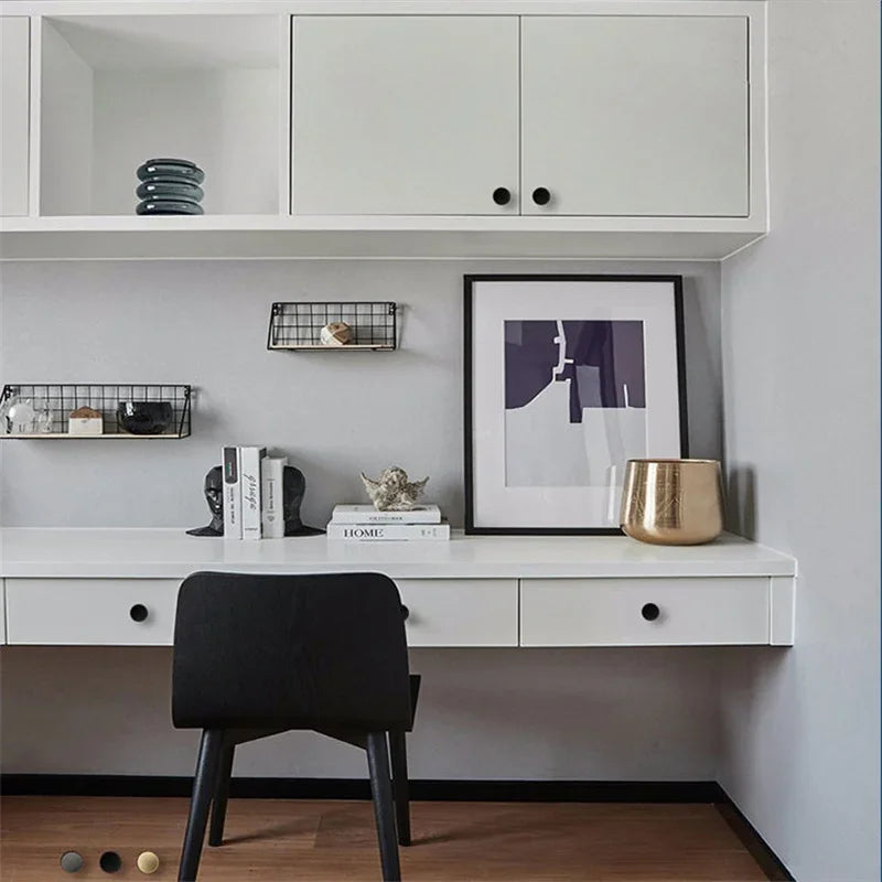 Modern Zinc Alloy Round Knob – Sleek Single Hole Furniture Handle Knobs