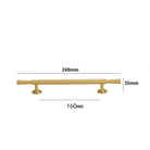 Brushed Gold Brass Cabinet Handles – Modern Knobs and Bar Pulls (50mm-280mm) 248mm Handles