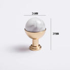 Natural Marble and Crystal T-Bar Cabinet Handles – Modern Brass Knobs for Kitchen Dresser and Furniture Pulls