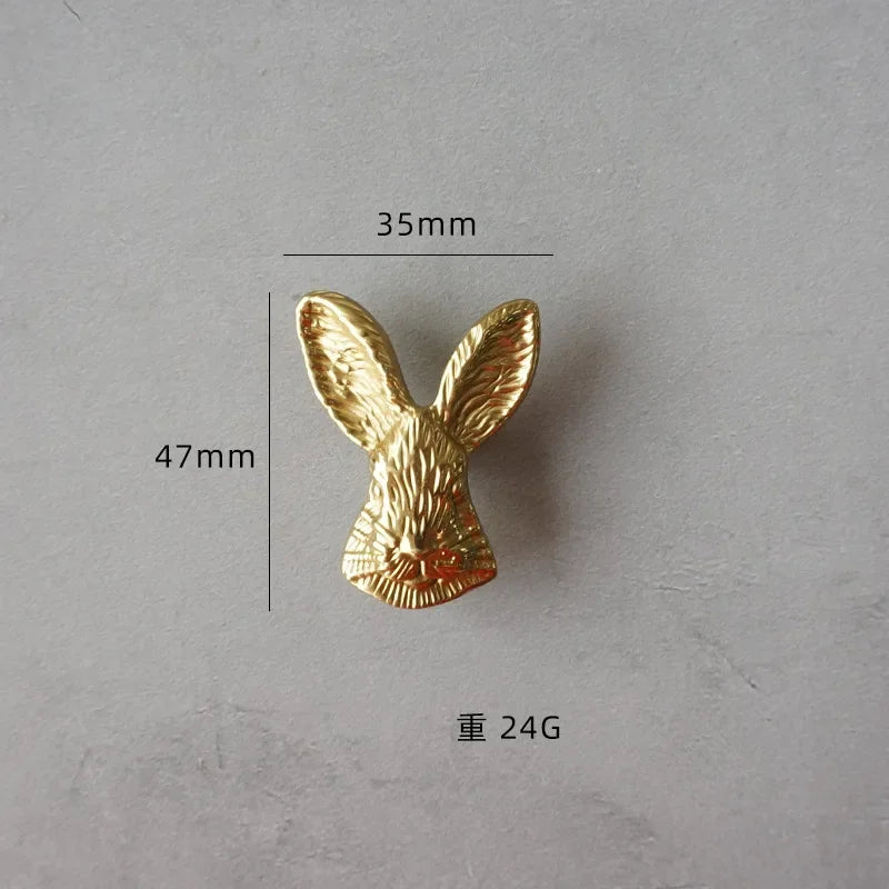 Luxury Brass Solid Handle Pure Copper Animal Shape High-grade Gold Wardrobe Dresser Drawer Cabinet Pulls Furniture