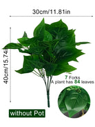 Dlight Decor 50cm Scindapsus Green Plant for Indoor Floor Display 40cm 7Fork 84Leaves