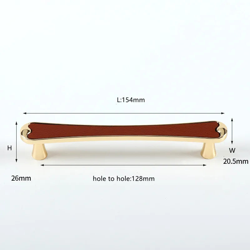 Modern Black and Red Leather Cabinet Handle – Sleek Zinc Alloy Drawer Pulls for Wardrobes and Cupboards (96mm/128mm)