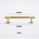 Gold Brass Vertical Linear Cabinet Handles – American-Style Wardrobe and Bar Pulls 219mm Handles