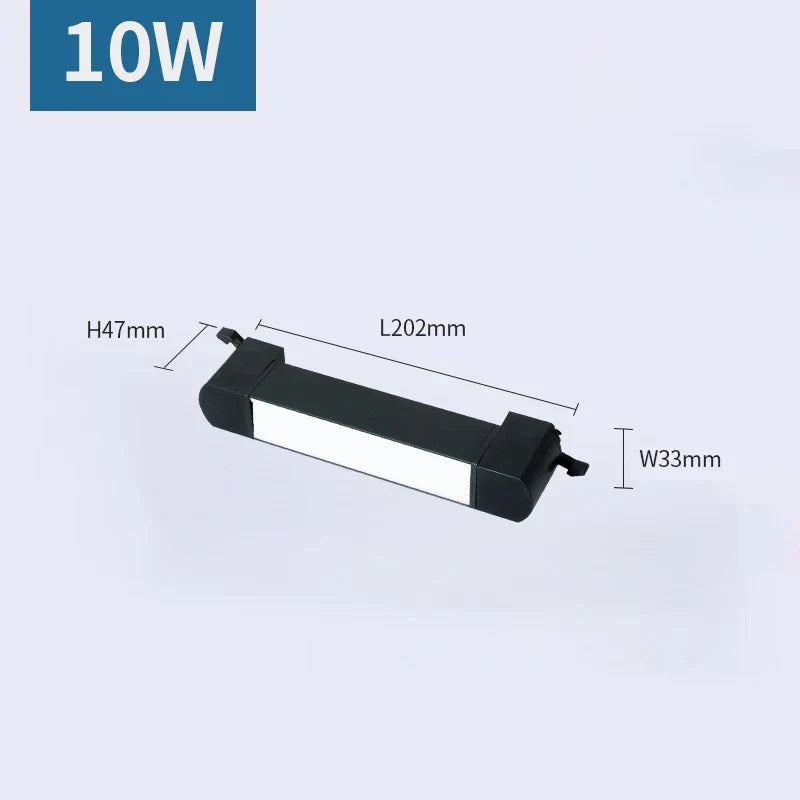 3-Wire LED Track Light - Ceiling Spot Lamp for Clothing Shops 10W Downlight Black / Warm White ceiling light