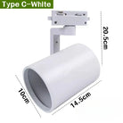 E27 LED Track Light Holder Base - 2-Wire Rotatable Ceiling Rail Lamp Fittings C White ceiling light