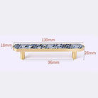 Brass and Acrylic Cabinet Handles – Colorful European Wardrobe Pulls for Furniture (96/128mm Hole Distance) 130mm E